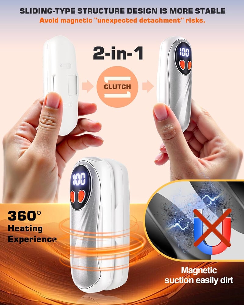 KILeap Hand Warmers Rechargeable 2 Pack, 6000mAh Electric Hand Warmers, 5-Level Heating with Battery Display, Reusable Portable Pocket Heater, Gifts for Christmas, Outdoor, Golf, Travel, Hunting, Camping - Image 5
